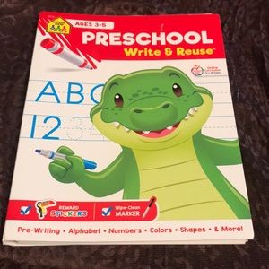Preschool Write & Reuse Workbook - Write-On Learning, Letter Tracing, and More